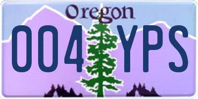 OR license plate 004YPS
