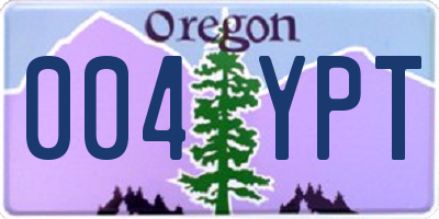 OR license plate 004YPT