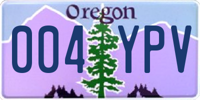 OR license plate 004YPV