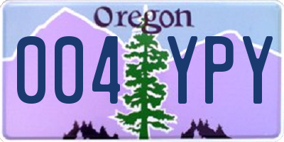 OR license plate 004YPY