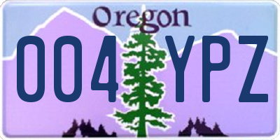 OR license plate 004YPZ