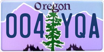 OR license plate 004YQA