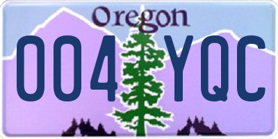 OR license plate 004YQC