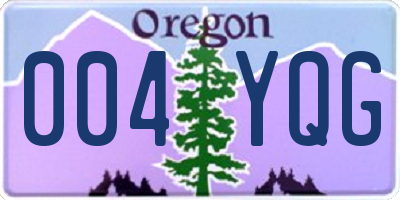 OR license plate 004YQG
