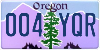 OR license plate 004YQR
