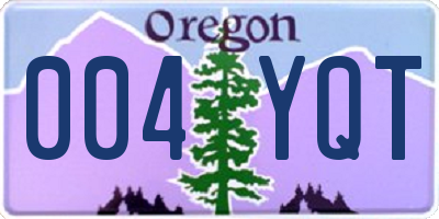 OR license plate 004YQT