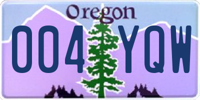 OR license plate 004YQW