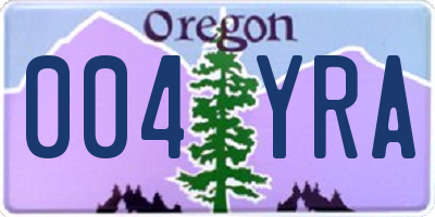 OR license plate 004YRA