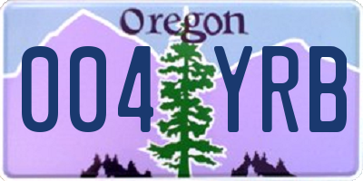 OR license plate 004YRB