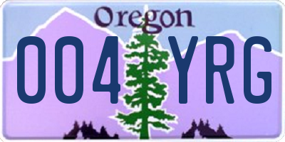 OR license plate 004YRG