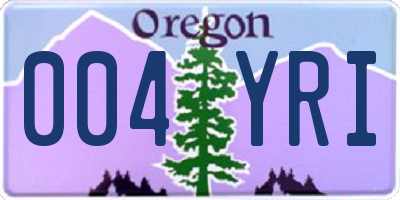 OR license plate 004YRI