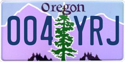 OR license plate 004YRJ