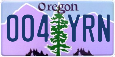 OR license plate 004YRN