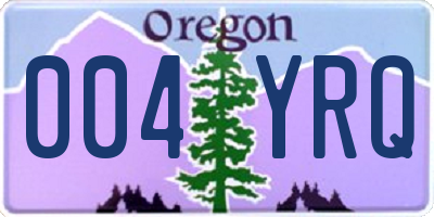 OR license plate 004YRQ