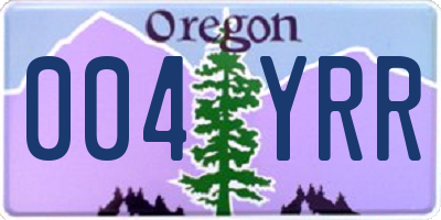 OR license plate 004YRR