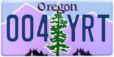 OR license plate 004YRT
