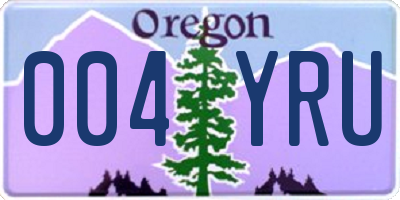 OR license plate 004YRU