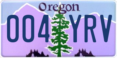 OR license plate 004YRV