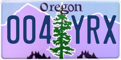 OR license plate 004YRX