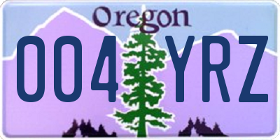 OR license plate 004YRZ