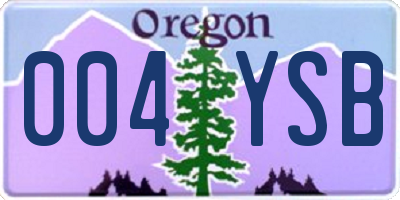 OR license plate 004YSB