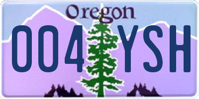 OR license plate 004YSH