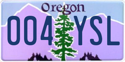 OR license plate 004YSL