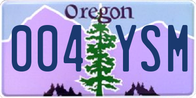OR license plate 004YSM