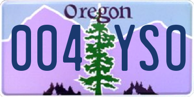 OR license plate 004YSO