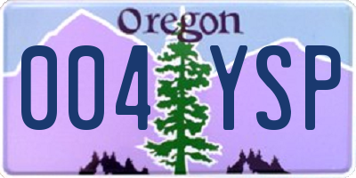 OR license plate 004YSP