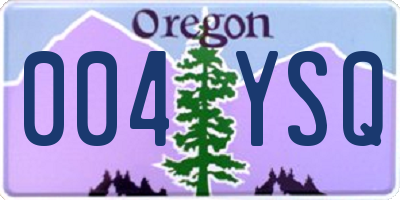 OR license plate 004YSQ