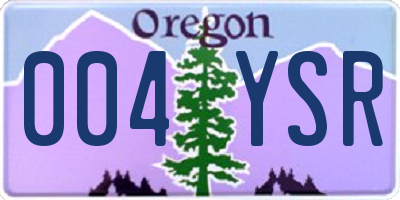 OR license plate 004YSR