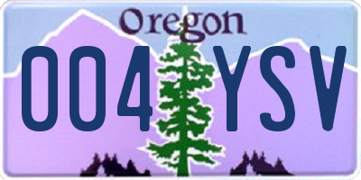 OR license plate 004YSV