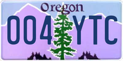 OR license plate 004YTC