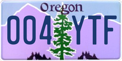 OR license plate 004YTF