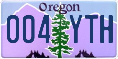 OR license plate 004YTH