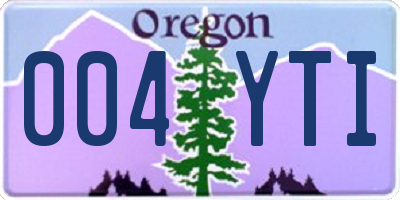 OR license plate 004YTI