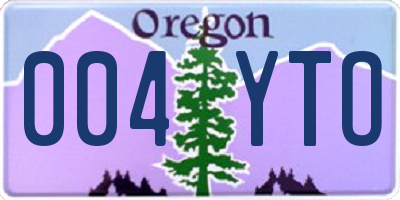 OR license plate 004YTO
