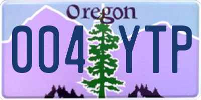 OR license plate 004YTP