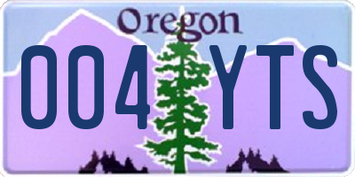 OR license plate 004YTS