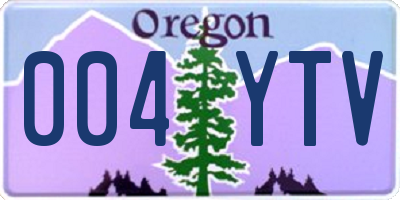 OR license plate 004YTV