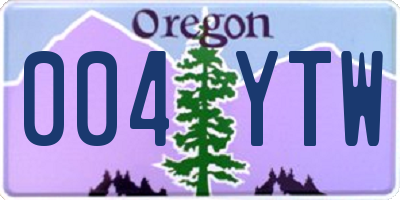 OR license plate 004YTW