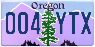 OR license plate 004YTX