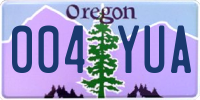 OR license plate 004YUA