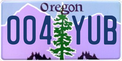 OR license plate 004YUB