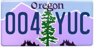 OR license plate 004YUC
