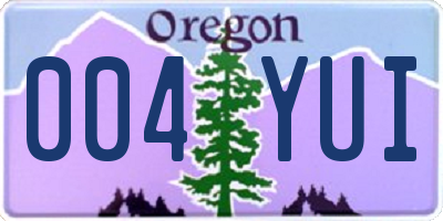 OR license plate 004YUI