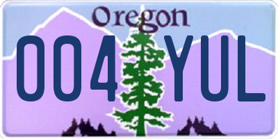 OR license plate 004YUL
