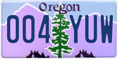 OR license plate 004YUW