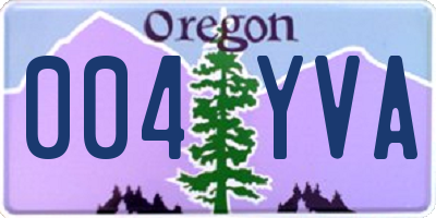 OR license plate 004YVA